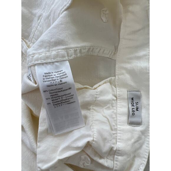 J. Crew Wide Leg Pant Washed Canvas White Pearl Women's Size 31 / 12 - Picture 7 of 9